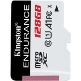 Kingston High Endurance 128 GB MicroSD UHS-I Klasse 10, Hukommelseskort Hvid/Sort, 128 GB, MicroSD, Klasse 10, UHS-I, 95 MB/s, 45 MB/s