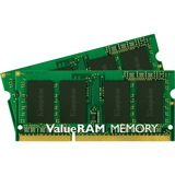 Kingston ValueRAM ValueRAM 8GB DDR3L 1600MHz Kit hukommelsesmodul 2 x 4 GB 8 GB, 2 x 4 GB, DDR3L, 1600 Mhz, 204-pin SO-DIMM, Grøn