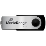 MediaRange MR910 USB-nøgle 16 GB USB Type-A / Micro-USB 2.0 Sort, Sølv, USB-stik Sort/Sølv, 16 GB, USB Type-A / Micro-USB, 2.0, 13 MB/s, Svirvel, Sort, Sølv