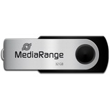 MediaRange MR911 USB-nøgle 32 GB USB Type-A / Micro-USB 2.0 Sort, Sølv, USB-stik Sort/Sølv, 32 GB, USB Type-A / Micro-USB, 2.0, 13 MB/s, Svirvel, Sort, Sølv