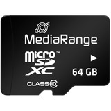 MediaRange MR955 hukommelseskort 64 GB MicroSDXC Klasse 10 Sort, 64 GB, MicroSDXC, Klasse 10, 60 MB/s, 15 MB/s, Sort