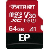 Patriot PEF64GEP31MCX hukommelseskort 64 GB MicroSDXC Klasse 10 Sort/Rød, 64 GB, MicroSDXC, Klasse 10, 100 MB/s, 80 MB/s, Class 3 (U3)