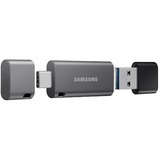 SAMSUNG MUF-256DB USB-nøgle 256 GB USB Type-A / USB Type-C 3.2 Gen 1 (3.1 Gen 1) Sort, Sølv, USB-stik grå/Sort, 256 GB, USB Type-A / USB Type-C, 3.2 Gen 1 (3.1 Gen 1), 300 MB/s, Hætte, Sort, Sølv