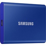 SAMSUNG Portable SSD T7 2000 GB Blå, Solid state-drev Blå, 2000 GB, USB Type-C, 3.2 Gen 2 (3.1 Gen 2), 1050 MB/s, Beskyttelse af adgangskode, Blå