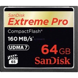 SanDisk 64GB Extreme Pro CF 160MB/s CompactFlash, Hukommelseskort Sort, 64 GB, CompactFlash, 160 MB/s, 150 MB/s
