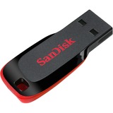 SanDisk Cruzer Blade USB-nøgle 16 GB USB Type-A 2.0 Sort, Rød, USB-stik Sort, 16 GB, USB Type-A, 2.0, Uden hætte, 2,5 g, Sort, Rød