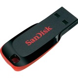 SanDisk Cruzer Blade USB-nøgle 64 GB USB Type-A 2.0 Sort, Rød, USB-stik Sort, 64 GB, USB Type-A, 2.0, Uden hætte, 2,5 g, Sort, Rød