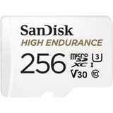 SanDisk High Endurance 256 GB MicroSDXC UHS-I Klasse 10, Hukommelseskort Hvid, 256 GB, MicroSDXC, Klasse 10, UHS-I, 100 MB/s, 40 MB/s