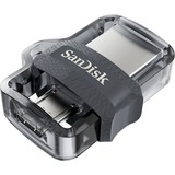 SanDisk Ultra Dual m3.0 USB-nøgle 128 GB USB Type-A / Micro-USB 3.2 Gen 1 (3.1 Gen 1) Sort, Sølv, Transparent, USB-stik 128 GB, USB Type-A / Micro-USB, 3.2 Gen 1 (3.1 Gen 1), Glide, 5,2 g, Sort, Sølv, Transparent