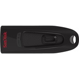 SanDisk Ultra USB-nøgle 128 GB USB Type-A 3.0 Sort, USB-stik Sort/Rød, 128 GB, USB Type-A, 3.0, 100 MB/s, Glide, Sort