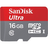 SanDisk Ultra hukommelseskort 16 GB MicroSDHC UHS-I Klasse 10 16 GB, MicroSDHC, Klasse 10, UHS-I, 98 MB/s, Stødresistent, Stænktæt, Temperaturbestandigt