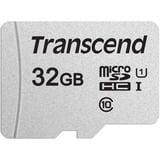 Transcend 300S 32 GB MicroSDHC NAND Klasse 10, Hukommelseskort Sølv, 32 GB, MicroSDHC, Klasse 10, NAND, 95 MB/s, 25 MB/s