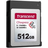 Transcend CFexpress 820 512 GB NAND, Hukommelseskort 512 GB, CFexpress, NAND, 1700 MB/s, 1000 MB/s, Sort