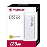Transcend ESD240C 120 GB Sølv, Solid state-drev Sølv, 120 GB, M.2, USB Type-C, 3.2 Gen 2 (3.1 Gen 2), 520 MB/s, Sølv