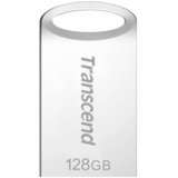 Transcend JetFlash 710 USB-nøgle 128 GB USB Type-A 3.2 Gen 1 (3.1 Gen 1) Sølv, USB-stik Sølv, 128 GB, USB Type-A, 3.2 Gen 1 (3.1 Gen 1), Uden hætte, 3,3 g, Sølv