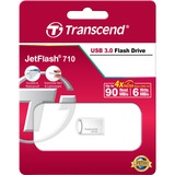 Transcend JetFlash 710 USB-nøgle 32 GB USB Type-A 3.2 Gen 1 (3.1 Gen 1) Sølv, USB-stik Sølv, 32 GB, USB Type-A, 3.2 Gen 1 (3.1 Gen 1), Uden hætte, 3,3 g, Sølv