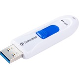 Transcend JetFlash 790 32GB USB-nøgle USB Type-A 3.2 Gen 1 (3.1 Gen 1) Hvid, USB-stik Hvid/Blå, 32 GB, USB Type-A, 3.2 Gen 1 (3.1 Gen 1), Glide, 4,9 g, Hvid