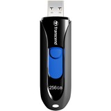 Transcend JetFlash 790 USB-nøgle 256 GB USB Type-A 3.2 Gen 1 (3.1 Gen 1) Sort, USB-stik Sort/Blå, 256 GB, USB Type-A, 3.2 Gen 1 (3.1 Gen 1), Uden hætte, 4,9 g, Sort