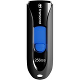 Transcend JetFlash 790 USB-nøgle 256 GB USB Type-A 3.2 Gen 1 (3.1 Gen 1) Sort, USB-stik Sort/Blå, 256 GB, USB Type-A, 3.2 Gen 1 (3.1 Gen 1), Uden hætte, 4,9 g, Sort