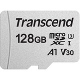 Transcend TS128GUSD300S-A hukommelseskort 128 GB MicroSDXC NAND Klasse 10 Sølv, 128 GB, MicroSDXC, Klasse 10, NAND, 95 MB/s, 40 MB/s