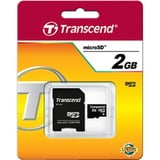Transcend TS2GUSD hukommelseskort 2 GB MicroSD NAND 2 GB, MicroSD, NAND, 20 MB/s, 13 MB/s, Sort