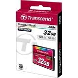 Transcend TS32GCF800 hukommelseskort 32 GB CompactFlash MLC 32 GB, CompactFlash, MLC, 120 MB/s, 60 MB/s, Sort