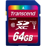 Transcend TS64GSDXC10U1 hukommelseskort 64 GB SDXC MLC Klasse 10 Blå, 64 GB, SDXC, Klasse 10, MLC, 90 MB/s, Class 1 (U1)