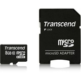 Transcend TS8GUSDC10 hukommelseskort 8 GB MicroSDHC NAND Klasse 10 8 GB, MicroSDHC, Klasse 10, NAND, 90 MB/s, Sort