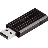 Verbatim PinStripe USB-nøgle 64 GB USB Type-A 2.0 Sort, USB-stik Sort, 64 GB, USB Type-A, 2.0, 10 MB/s, Glide, Sort