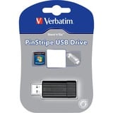 Verbatim PinStripe USB-nøgle 64 GB USB Type-A 2.0 Sort, USB-stik Sort, 64 GB, USB Type-A, 2.0, 10 MB/s, Glide, Sort