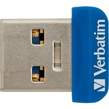 Verbatim Store 'n' Stay Nano USB-nøgle 64 GB USB Type-A 3.2 Gen 1 (3.1 Gen 1) Blå, USB-stik Blå, 64 GB, USB Type-A, 3.2 Gen 1 (3.1 Gen 1), Hætte, 3 g, Blå