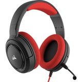 Corsair HS35 Headset 3,5 mm stik Sort, Rød, Gaming headset Sort/Rød, Headset, Headset, Spil, Sort, Rød, Binaural, Ledningsført