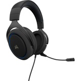 Corsair HS50 PRO STEREO Headset 3,5 mm stik Sort, Blå, Gaming headset Sort/Blå, Headset, Headset, Spil, Sort, Blå, Binaural, Ledningsført