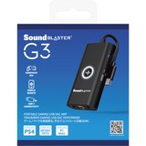 Creative SOUND BLASTER G3 7.1 kanaler USB, Lydkort Sort, 7.1 kanaler, USB