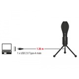 DeLOCK 65939 mikrofon Sort Konferencemikrofon Sort, Konferencemikrofon, -38 dB, 50 - 16000 Hz, 2200 ohm (Ω), 16 Bit, 44,1 kHz