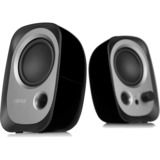 Edifier R12U 4W Sort, Sølv højttaler, PC-højttaler Sort, 2.0 kanaler, Kabel, 3,5 mm, 4 W, 30 - 20000 Hz, Sort, Sølv