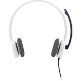 Logitech H150 Binaural Pandebånd Hvid, Headset Hvid, Call center/kontor, Binaural, Pandebånd, Hvid, Kabel, Supraaural, Detail