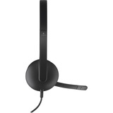 Logitech H340 Headset Ledningsført Kontor/Callcenter USB Type-A Sort Sort, Ledningsført, Kontor/Callcenter, 20 - 20000 Hz, 100 g, Headset, Sort, Detail