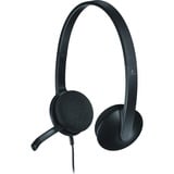 Logitech H340 Headset Ledningsført Kontor/Callcenter USB Type-A Sort Sort, Ledningsført, Kontor/Callcenter, 20 - 20000 Hz, 100 g, Headset, Sort, Detail