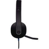 Logitech H540 Headset Ledningsført Kontor/Callcenter USB Type-A Sort Sort, Ledningsført, Kontor/Callcenter, 20 - 20000 Hz, 120 g, Headset, Sort, Detail