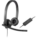 Logitech H570e Headset Ledningsført Kontor/Callcenter USB Type-A Sort Sort, Ledningsført, Kontor/Callcenter, 31,5 - 20000 Hz, 111 g, Headset, Sort