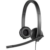 Logitech H570e Headset Ledningsført Kontor/Callcenter USB Type-A Sort Sort, Ledningsført, Kontor/Callcenter, 31,5 - 20000 Hz, 111 g, Headset, Sort