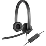 Logitech H570e Headset Ledningsført Kontor/Callcenter USB Type-A Sort Sort, Ledningsført, Kontor/Callcenter, 31,5 - 20000 Hz, 111 g, Headset, Sort