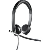 Logitech H650e Headset Ledningsført Kontor/Callcenter USB Type-A Sort, Sølv Sort, Ledningsført, Kontor/Callcenter, 50 - 10000 Hz, 120 g, Headset, Sort, Sølv