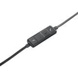 Logitech H650e Headset Ledningsført Kontor/Callcenter USB Type-A Sort, Sølv Sort, Ledningsført, Kontor/Callcenter, 50 - 10000 Hz, 120 g, Headset, Sort, Sølv