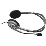 Logitech LGT-H110 Hovedtelefoner og headset Sølv/grå, Ledningsført, Kontor/Callcenter, 20 - 20000 Hz, 74 g, Headset, Sort, Sølv, Detail