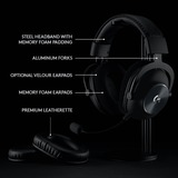 Logitech Pro X Headset Sort, Gaming headset Sort, Headset, Headset, Spil, Sort, Binaural, Dreje