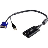 ATEN KA7170-AX KVM-kabel Sort, Blå, Metallic, Adapter USB, USB, VGA, Sort, Blå, Metallic, RJ-45, 1 x RJ-45