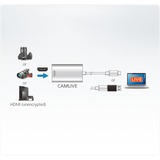 ATEN UC3020-AT videoredigeringskort HDMI, Fange kort Sølv, Sølv, Hvid, HDMI, USB 3.1 Gen1 Type-C, Aluminium, 60 fps, 480p, 720p, 1080p