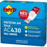 AVM FRITZ!WLAN Stick AC 430 MU-MIMO, Wi-Fi-adapter FRITZ!WLAN Stick AC 430 MU-MIMO, Kabel & trådløs, USB, WLAN, 433 Mbit/s